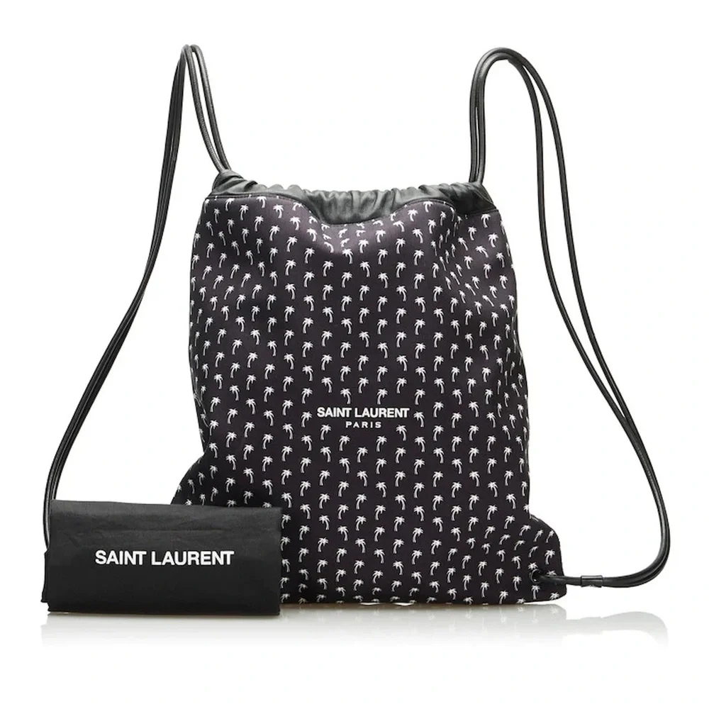 NWOT* SAINT LAURENT Canvas Drawstring Bag with Palm Print